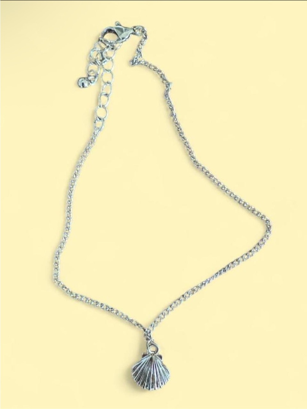 Sterling Silver Shell Pendant ankle bracelet - fake gold